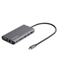 Adaptador Multipuertos USB-C - Mini Docking Station para Viajes con HDMI de 4K o VGA de 1080p - con Hub Ladrón USB 3.0 - PD de 
