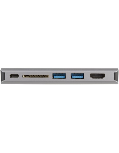Adaptador Multipuertos USB-C - Mini Docking Station para Viajes con HDMI de 4K o VGA de 1080p - con Hub Ladrón USB 3.0 - PD de 