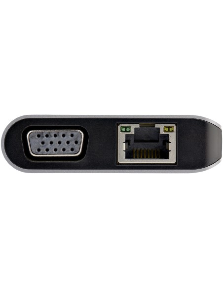 Adaptador Multipuertos USB-C - Mini Docking Station para Viajes con HDMI de 4K o VGA de 1080p - con Hub Ladrón USB 3.0 - PD de 