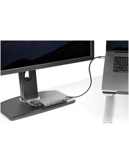Adaptador Multipuertos USB-C - Mini Docking Station para Viajes con HDMI de 4K o VGA de 1080p - con Hub Ladrón USB 3.0 - PD de 