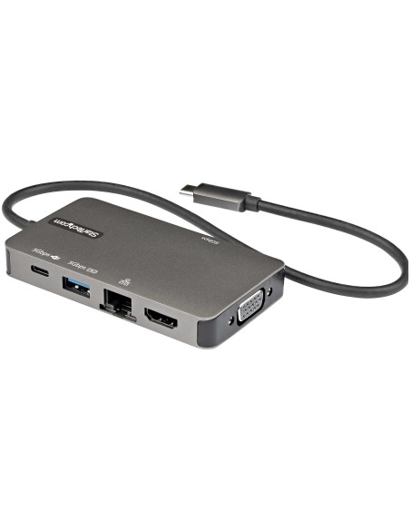 Adaptador Multipuertos USB-C - Docking Station USB Tipo C a HDMI 4K30 o VGA 1080p - Replicador de Puertos USBC PD de 100W - Hub