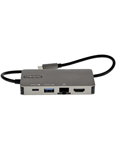 Adaptador Multipuertos USB-C - Docking Station USB Tipo C a HDMI 4K30 o VGA 1080p - Replicador de Puertos USBC PD de 100W - Hub