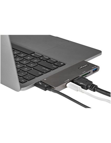 Adaptador Multipuertos USB C para MacBook Pro/Air - Docking Station USB Tipo C a HDMI 4K - con PD de 100W Pass-through - Lector