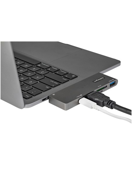 Adaptador Multipuertos USB C para MacBook Pro/Air - Docking Station USB Tipo C a HDMI 4K - con PD de 100W Pass-through - Lector