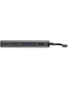 Adaptador Multipuertos USB-C - Docking Station Portátil USB Tipo C a HDMI de 4K - Hub Ladrón USB 3.0 de 2 Puertos - Lector de T 2