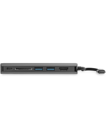 Adaptador Multipuertos USB-C - Docking Station Portátil USB Tipo C a HDMI de 4K - Hub Ladrón USB 3.0 de 2 Puertos - Lector de T