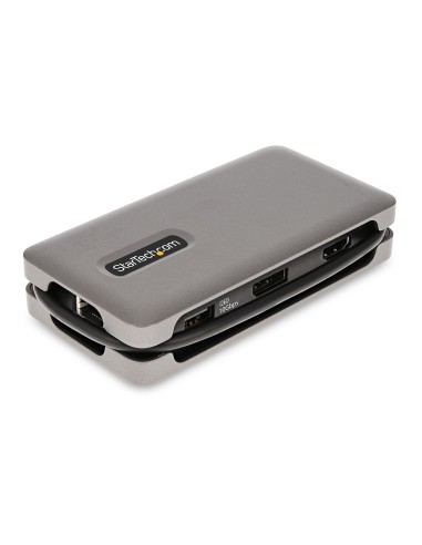 Adaptador Multipuertos USB-C - HDMI/DP 4K a 60Hz - Hub Ladrón USB de 3 Puertos - Power Delivery de Paso de 100W - GbE - Docking