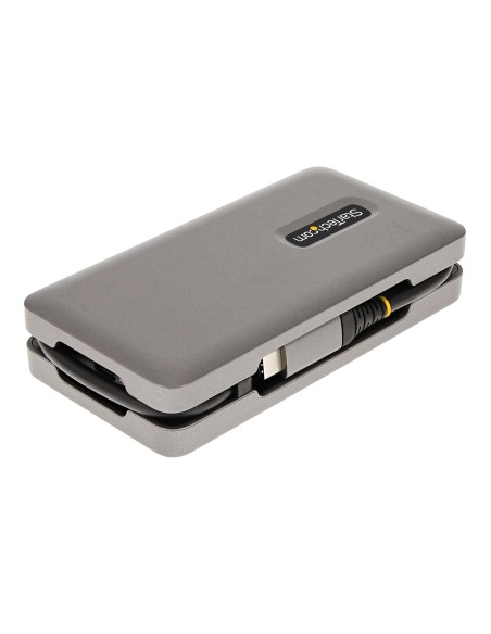 Adaptador Multipuertos USB-C - HDMI/DP 4K a 60Hz - Hub Ladrón USB de 3 Puertos - Power Delivery de Paso de 100W - GbE - Docking