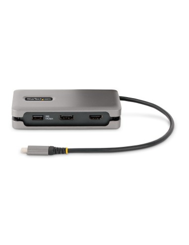 Adaptador Multipuertos USB-C - HDMI/DP 4K a 60Hz - Hub Ladrón USB de 3 Puertos - Power Delivery de Paso de 100W - GbE - Docking