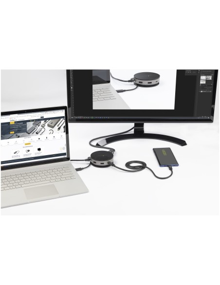 Adaptador Multipuertos USB-C - Docking Station USB 3.1 Gen 2 Tipo C con Vídeo HDMI, DisplayPort de 4K a 60Hz o VGA de 1080p - P