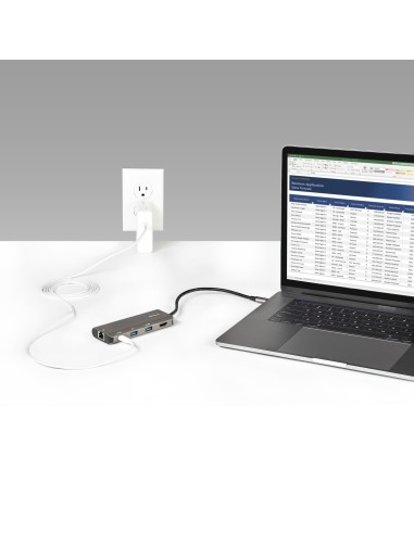 Adaptador Multipuertos USB C - Mini Docking Station USB Tipo C con HDMI de 4K 30Hz - con PD de 100W - con Hub Ladrón Concentrad