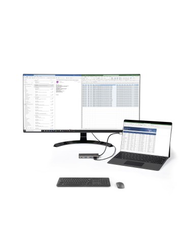 Adaptador Multipuertos USB C - Mini Docking Station USB Tipo C con HDMI de 4K 30Hz - con PD de 100W - con Hub Ladrón Concentrad