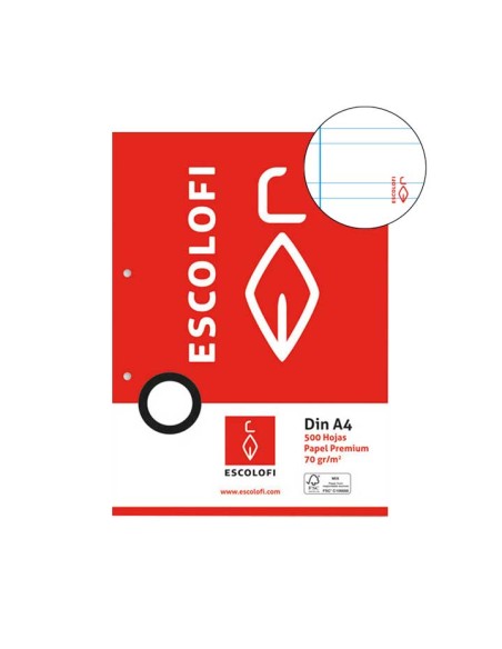 RESMILLERIA 500H ESCOLOFI A4 70GR PAUTA 3.5 MG 2T - Pack de 5 unidades