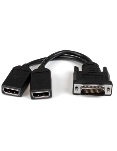 Cable Adaptador de 20cm DMS-59 a 2x DisplayPort - Vídeo de 4K x 2K - Cable Divisor Splitter en Y LFH DMS de 59 pines (M) a 2x D