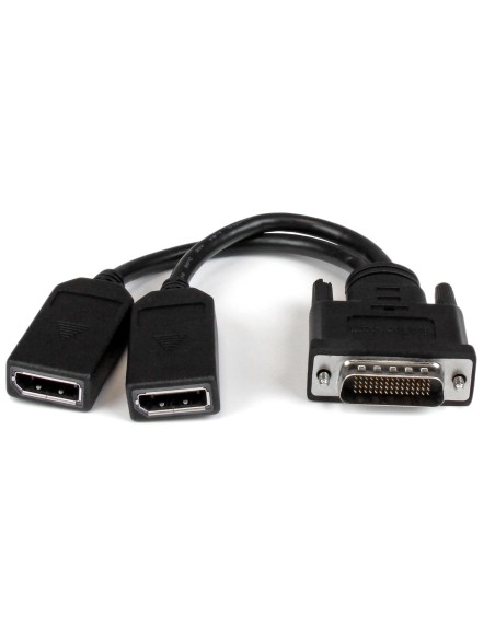 Cable Adaptador de 20cm DMS-59 a 2x DisplayPort - Vídeo de 4K x 2K - Cable Divisor Splitter en Y LFH DMS de 59 pines (M) a 2x D