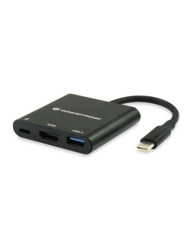 DONN01B base para portátil y replicador de puertos USB 3.2 Gen 1 (3.1 Gen 1) Type-C Negro