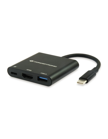 DONN01B base para portátil y replicador de puertos USB 3.2 Gen 1 (3.1 Gen 1) Type-C Negro