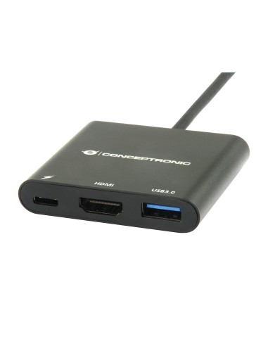 DONN01B base para portátil y replicador de puertos USB 3.2 Gen 1 (3.1 Gen 1) Type-C Negro