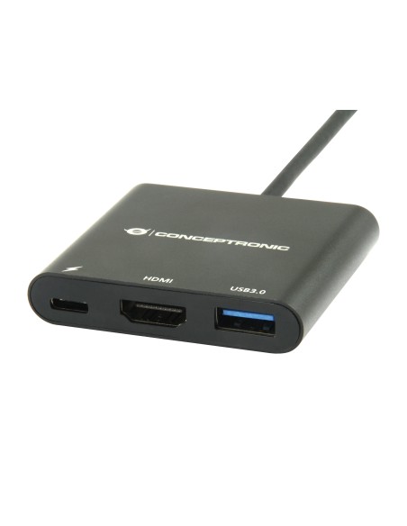 DONN01B base para portátil y replicador de puertos USB 3.2 Gen 1 (3.1 Gen 1) Type-C Negro