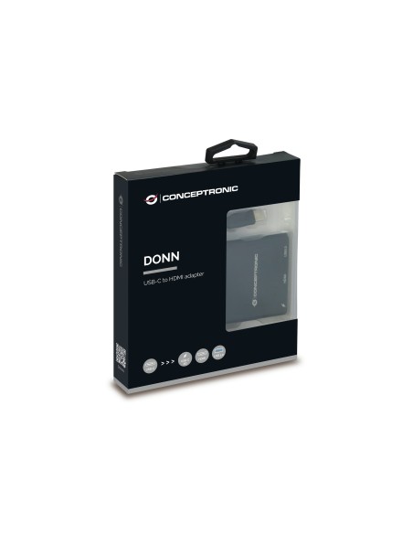 DONN01B base para portátil y replicador de puertos USB 3.2 Gen 1 (3.1 Gen 1) Type-C Negro