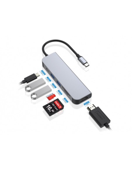 DONN02G base para portátil y replicador de puertos USB 3.2 Gen 1 (3.1 Gen 1) Type-C Aluminio