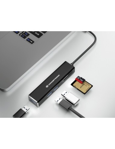 DONN08B base para portátil y replicador de puertos USB 3.2 Gen 1 (3.1 Gen 1) Type-C Negro