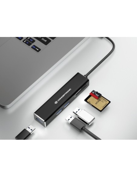 DONN08B base para portátil y replicador de puertos USB 3.2 Gen 1 (3.1 Gen 1) Type-C Negro