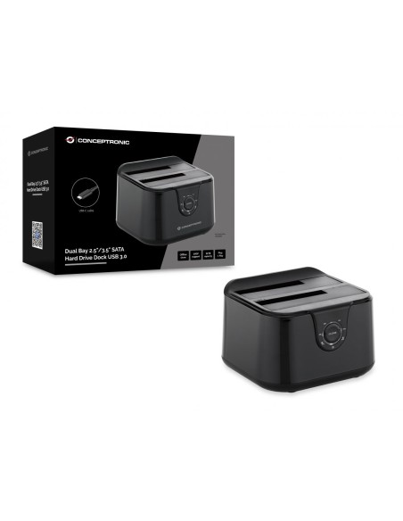 DONN12B base de conexión para disco duro USB 3.2 Gen 1 (3.1 Gen 1) Type-B Negro