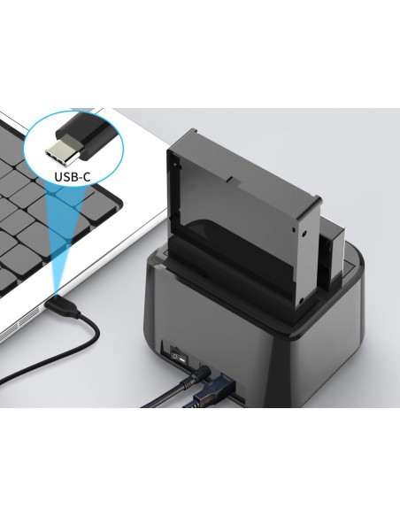 DONN12B base de conexión para disco duro USB 3.2 Gen 1 (3.1 Gen 1) Type-B Negro