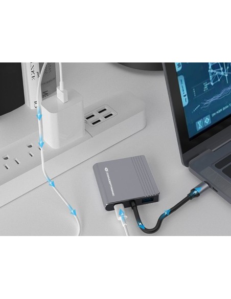 DONN13G base para portátil y replicador de puertos Alámbrico USB 3.2 Gen 1 (3.1 Gen 1) Type-C Gris