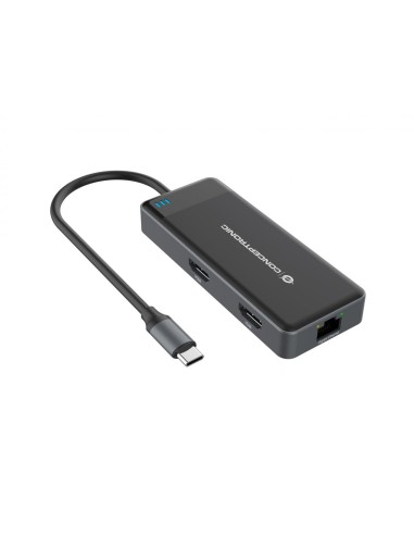 DONN14G base para portátil y replicador de puertos Alámbrico USB 3.2 Gen 1 (3.1 Gen 1) Type-C Gris