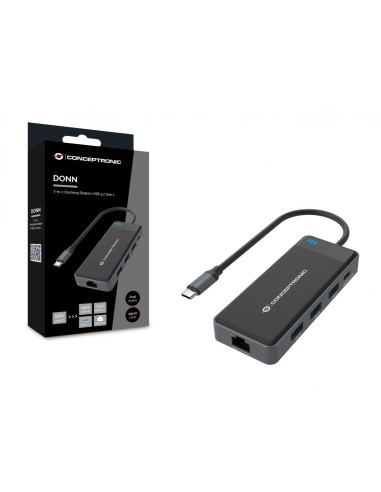DONN14G base para portátil y replicador de puertos Alámbrico USB 3.2 Gen 1 (3.1 Gen 1) Type-C Gris