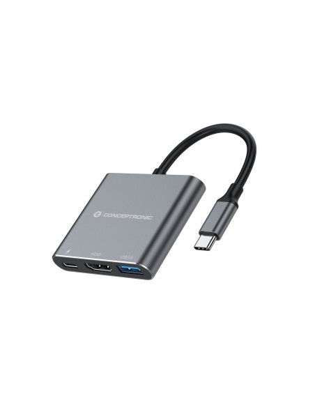 DONN18G base para portátil y replicador de puertos Alámbrico USB 3.2 Gen 1 (3.1 Gen 1) Type-C Gris