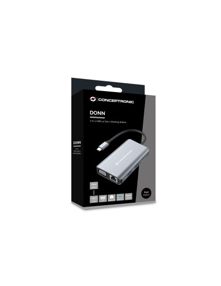 DONN21G base para portátil y replicador de puertos Alámbrico USB 3.2 Gen 1 (3.1 Gen 1) Type-C Gris