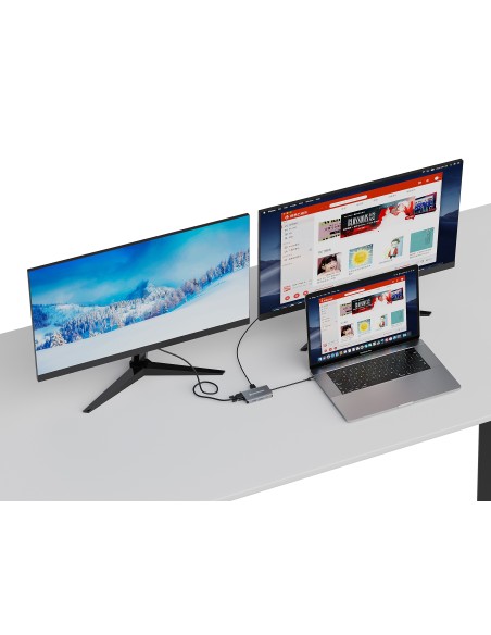 DONN21G base para portátil y replicador de puertos Alámbrico USB 3.2 Gen 1 (3.1 Gen 1) Type-C Gris