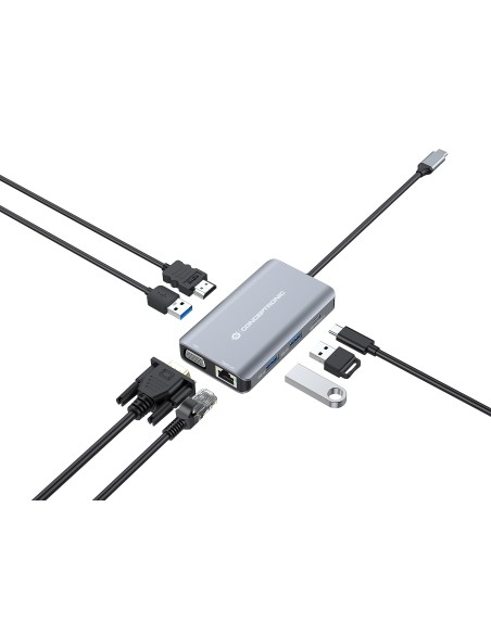 DONN21G base para portátil y replicador de puertos Alámbrico USB 3.2 Gen 1 (3.1 Gen 1) Type-C Gris