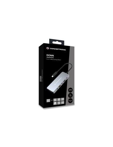 DONN22G base para portátil y replicador de puertos Alámbrico USB 3.2 Gen 2 (3.1 Gen 2) Type-C Gris