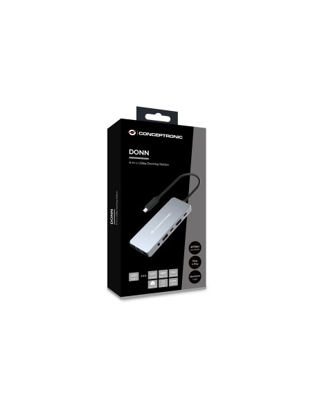 DONN22G base para portátil y replicador de puertos Alámbrico USB 3.2 Gen 2 (3.1 Gen 2) Type-C Gris