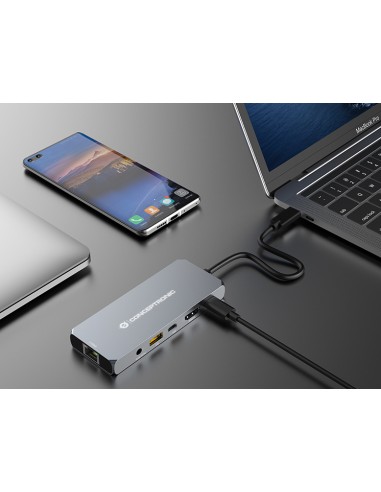 DONN22G base para portátil y replicador de puertos Alámbrico USB 3.2 Gen 2 (3.1 Gen 2) Type-C Gris