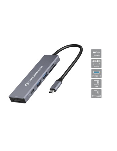 DONN23G base para portátil y replicador de puertos Alámbrico USB 3.2 Gen 1 (3.1 Gen 1) Type-C Gris