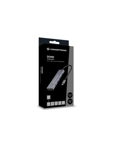 DONN23G base para portátil y replicador de puertos Alámbrico USB 3.2 Gen 1 (3.1 Gen 1) Type-C Gris