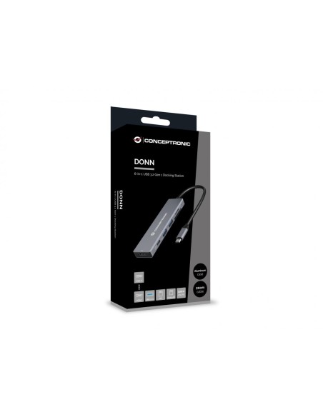 DONN23G base para portátil y replicador de puertos Alámbrico USB 3.2 Gen 1 (3.1 Gen 1) Type-C Gris