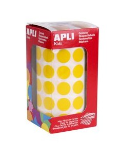 ROLLO GOMETS REDONDO AMARILLO AUTOADHESIVOS 15MM