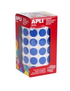 ROLLO GOMETS REDONDO AZUL AUTOADHESIVOS 15MM