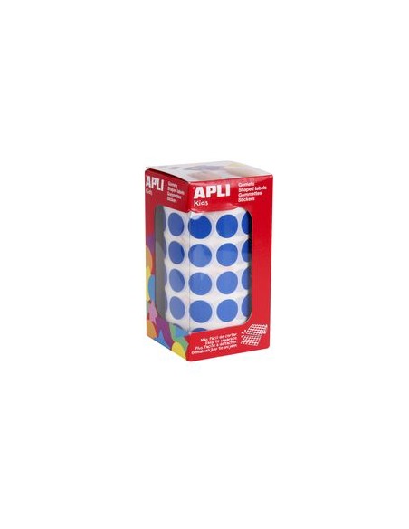 ROLLO GOMETS REDONDO AZUL AUTOADHESIVOS 15MM