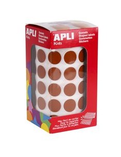 ROLLO GOMETS REDONDO MARRON AUTOADHESIVOS 15MM