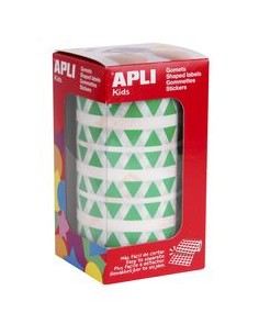 ROLLO GOMETS TRIANGULARES VERDE AUTOADHESIVO 105MM