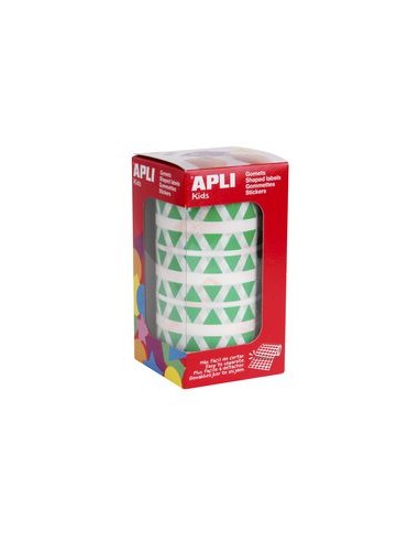 ROLLO GOMETS TRIANGULARES VERDE AUTOADHESIVO 105MM