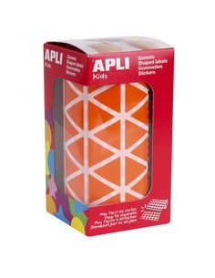 ROLLO GOMETS TRIANGULARES NARANJA AUTOADHESIVOS 20MM