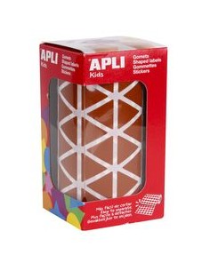 ROLLO GOMETS TRIANGULARES MARRON AUTOADHESIVOS 20MM